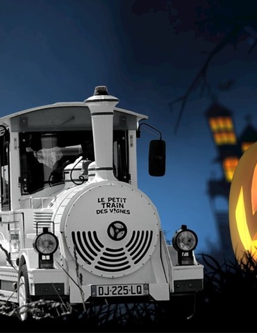 Petit train d'Halloween dans les vignes de l'Hermitage
