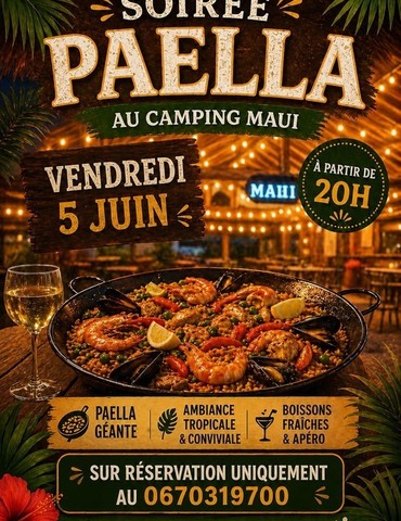 Soirée paella - Camping MAUI